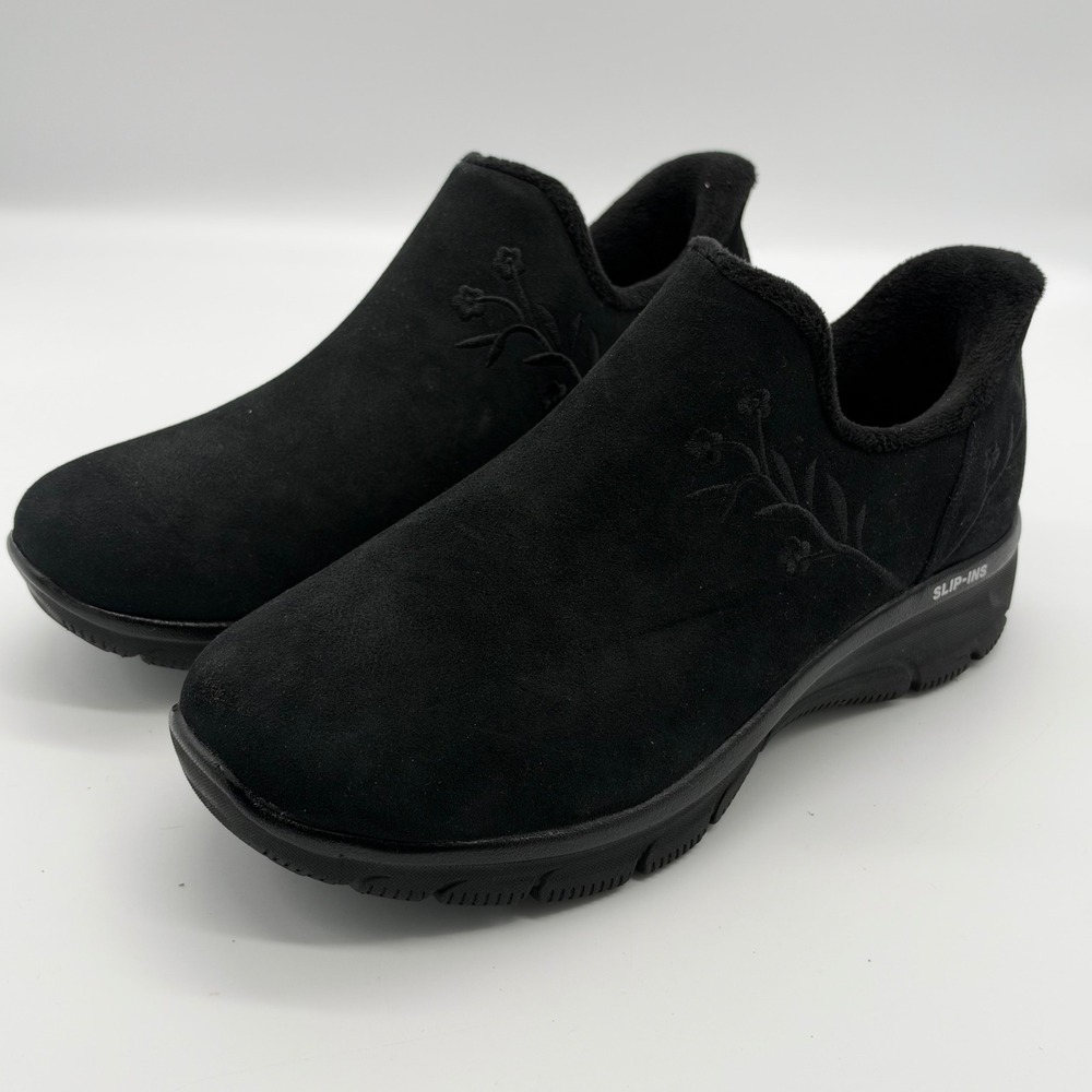 Skechers Hands Free Slip-ins Relaxed Fit Easy Going Latte Black Suede 169157